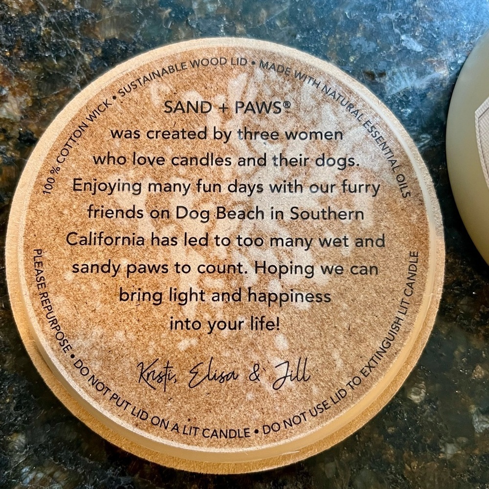 Sand + Paws Clean Waves Candle 12 oz – French Bulldog Lid frenchie dog – New​​ - Picture 5 of 7